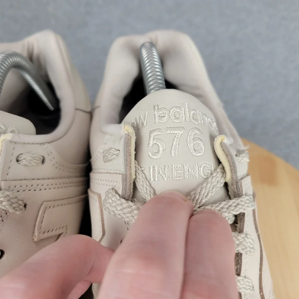 New Balance 576 Made‎ in England Mens 7.5 Off White Leather Sneakers OU576OW
